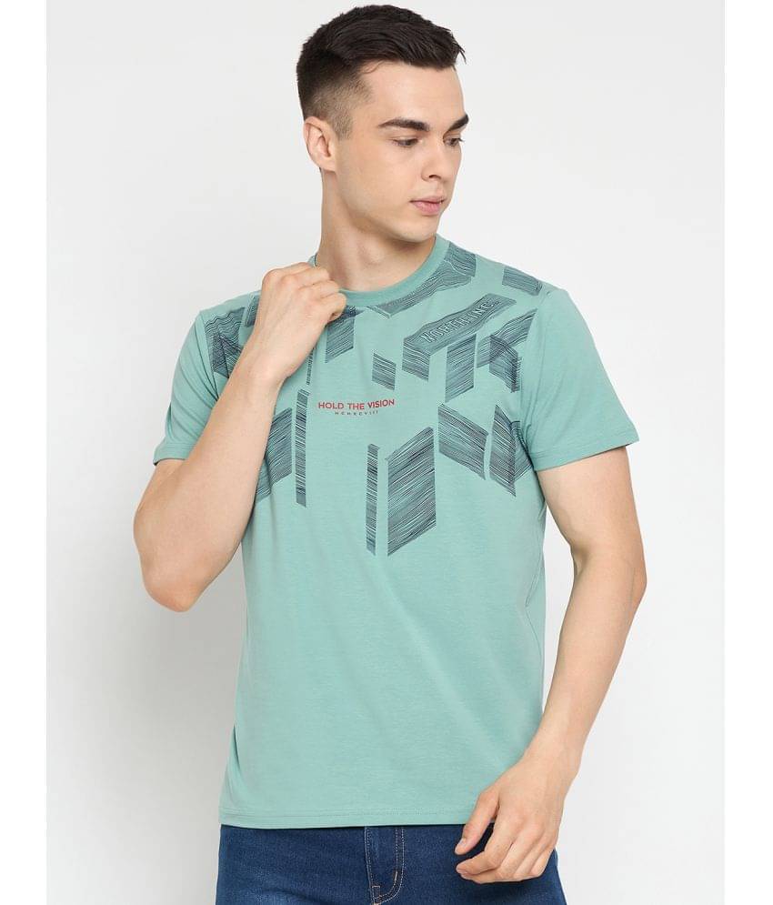 98 Degree North Pack of 1 100% Cotton Regular Fit Men's T-Shirt ( Sea Green )     			98 Degree North Pack of 1 100% Cotton Regular Fit Men's T-Shirt ( Sea Green )