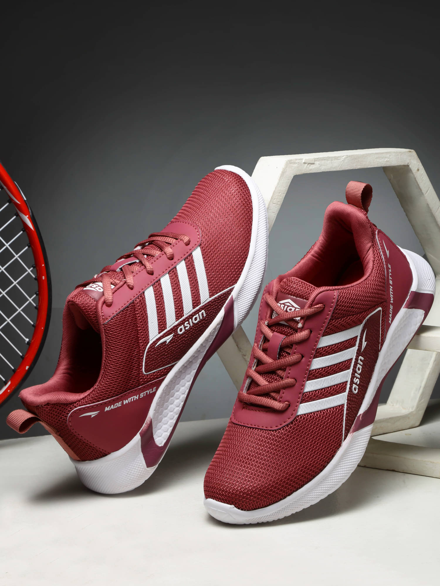     			ASIAN - Maroon Women's Running Shoes