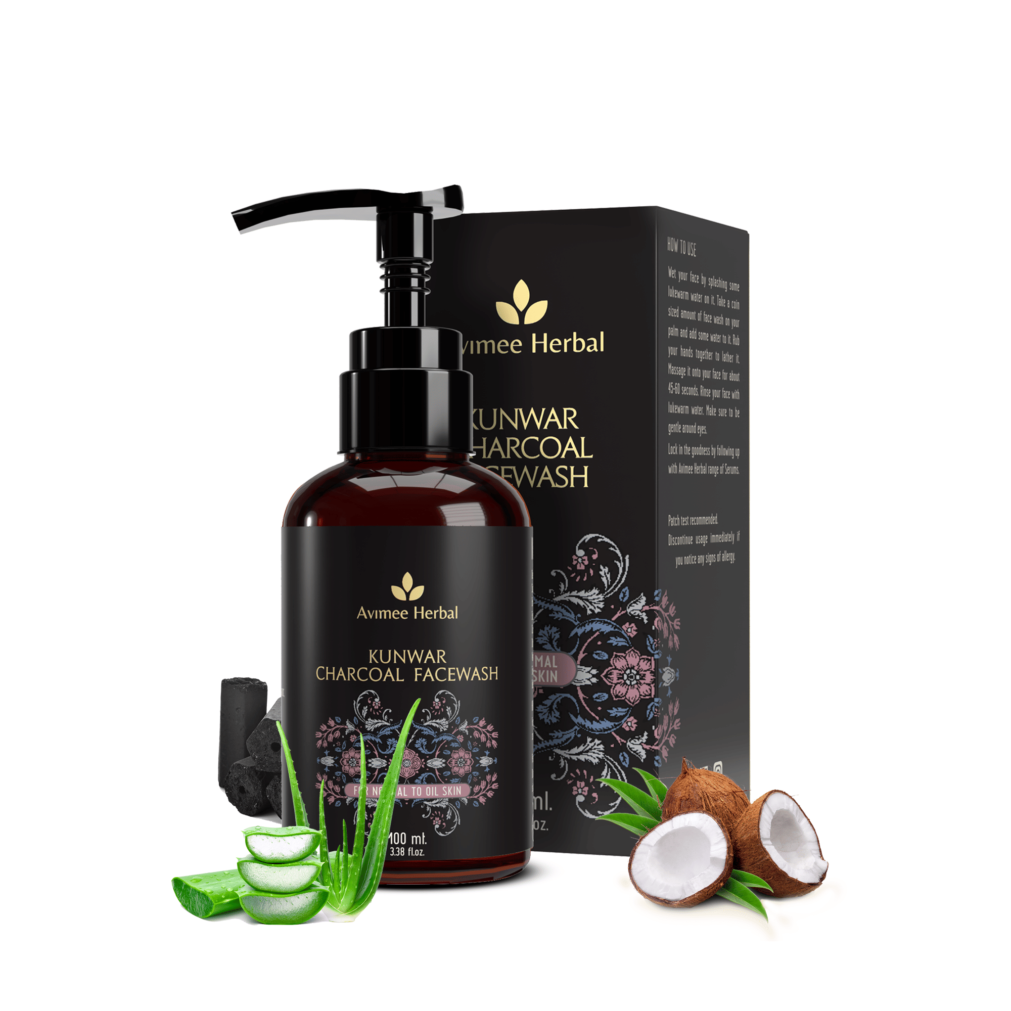     			Avimee Herbal Kunwar Charcoal Face Wash Deep Cleansing with Charcoal & Neem For Oil-Free Skin 100 ml (Pack of 1)