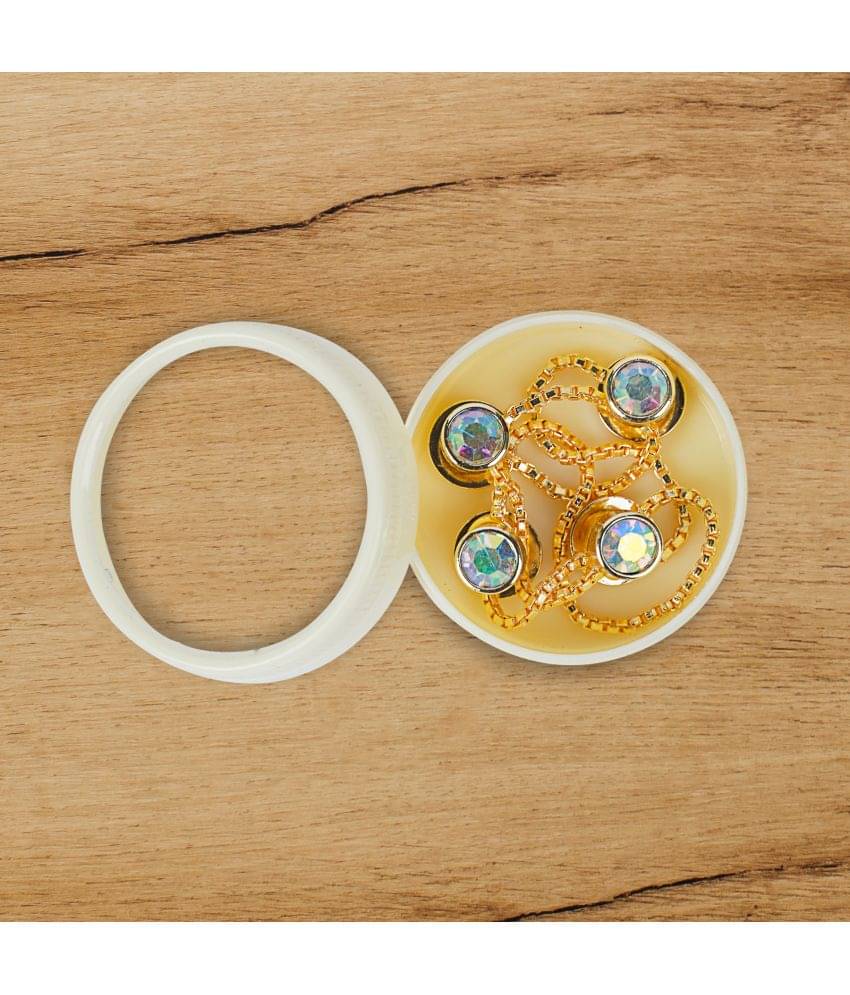 Brass Buttons Gold Plated Rodium Polished White Gemstone Kurta Button For Men Brass Buttons Gold Plated Rodium Polished White Gemstone Kurta Button For Men