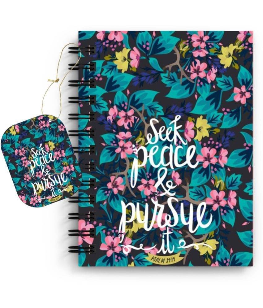     			DI-KRAFT Flower design A5 Notebook, 90 GSM, Unruled White 160 Pages (6*8 Inch), Spiral Wiro Binding Diary with Dangler and Desing Design A5 Diary Unruled 160 Pages (Multicolor)