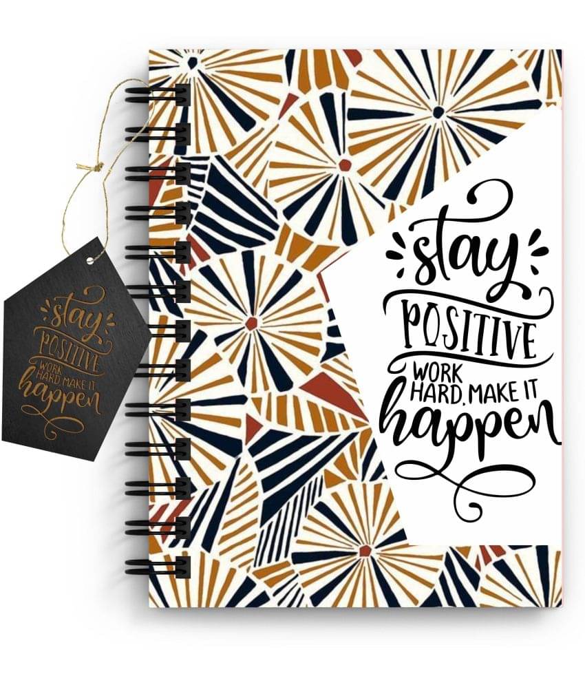     			DI-KRAFT Quote printed A5 Notebook, 90 GSM, Unruled White 160 Pages (6*8 Inch), Spiral Wiro Binding Diary with Dangler and Desing Design A5 Diary Unruled 160 Pages (Multicolor)