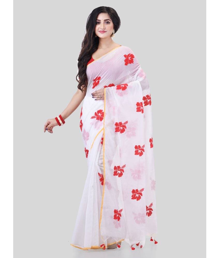 Desh Bidesh Cotton Printed Saree With Unstitched Blouse Piece ( White )     			Desh Bidesh Cotton Printed Saree With Unstitched Blouse Piece ( White )