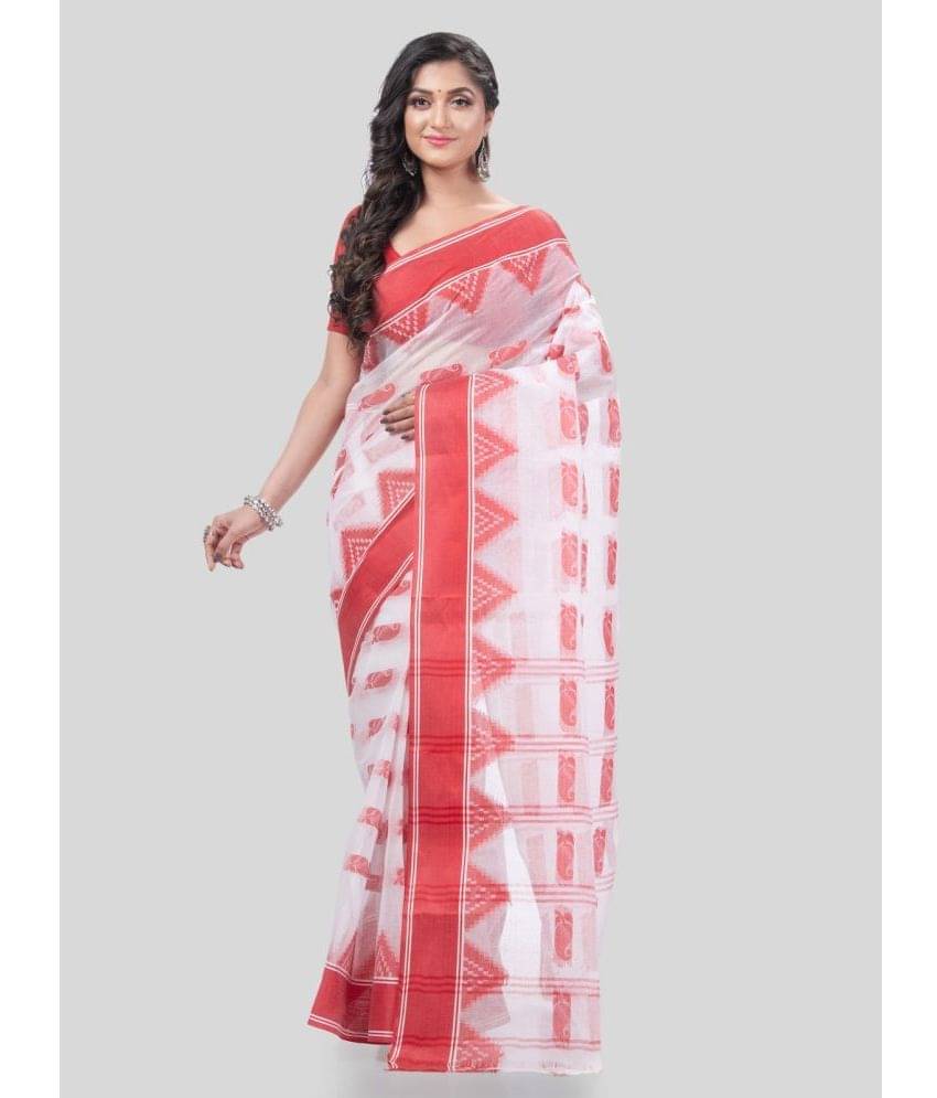 Desh Bidesh Cotton Self Design Saree Without Blouse Piece ( Red ) Desh Bidesh Cotton Self Design Saree Without Blouse Piece ( Red )