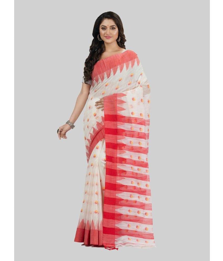     			Desh Bidesh Cotton Self Design Saree With Unstitched Blouse Piece ( Red )