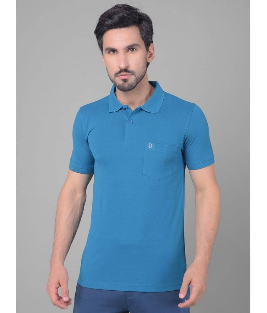 Dollar Cotton Blend Regular Fit Solid Half Sleeves Men's Polo T Shirt - Blue ( Pack of 1 ) Dollar Cotton Blend Regular Fit Solid Half Sleeves Men's Polo T Shirt - Blue ( Pack of 1 )