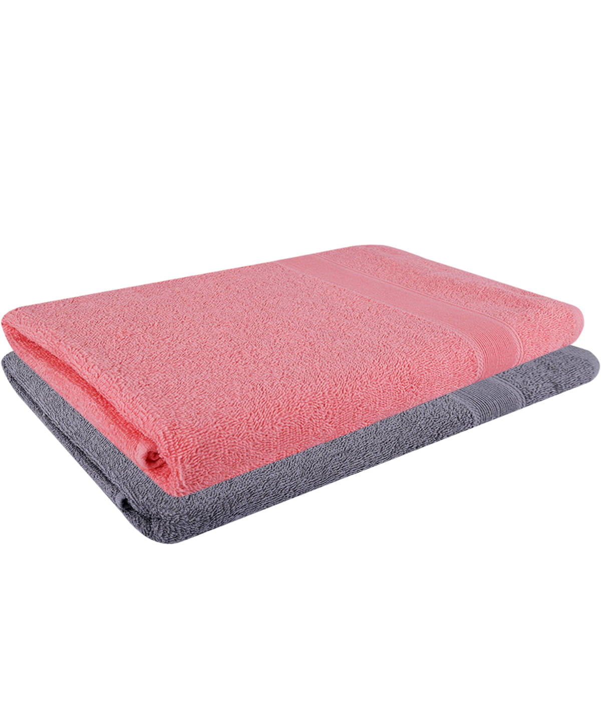     			Dollar Cotton Self Design 500 -GSM Bath Towel ( Pack of 2 ) - Multicolor