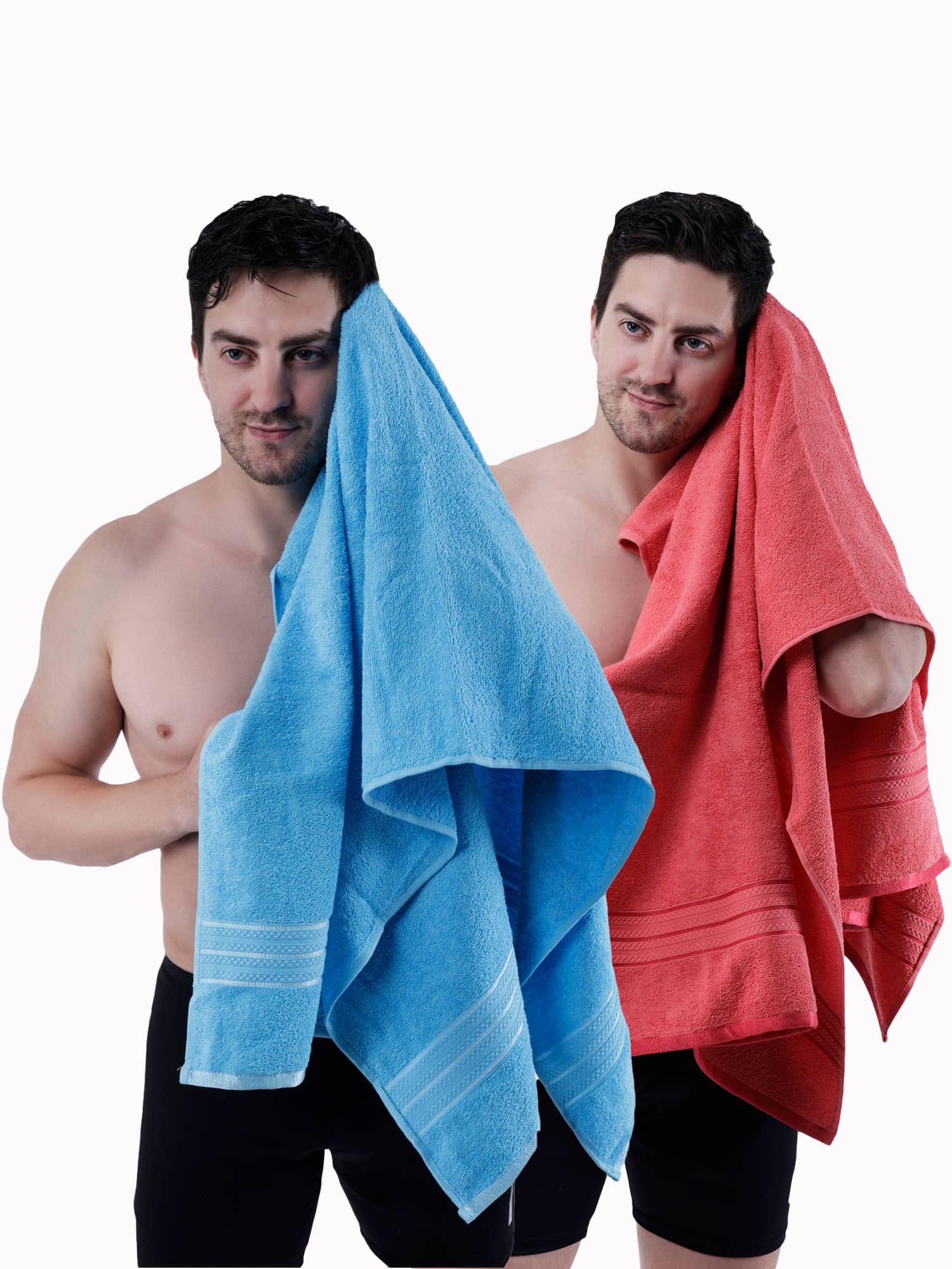 Dollar Cotton Striped 500 -GSM Bath Towel ( Pack of 2 ) - Multicolor - Towels | Buy online on ZillyBuy