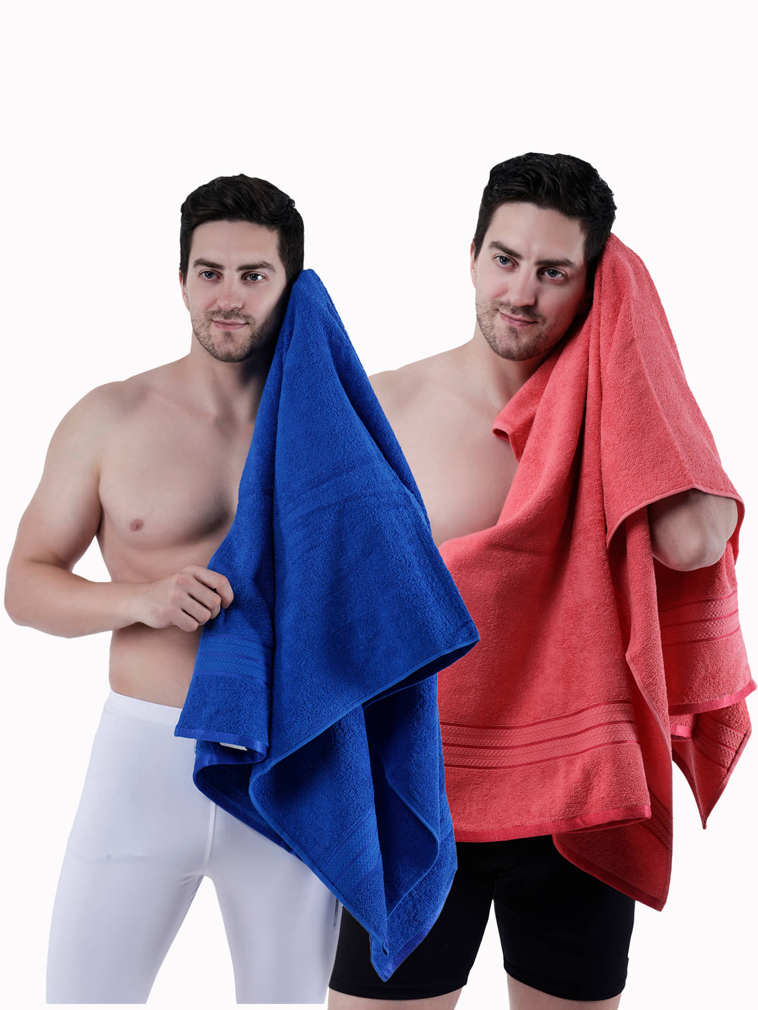 Dollar Cotton Striped 500 -GSM Bath Towel ( Pack of 2 ) - Multicolor - Towels | Buy online on ZillyBuy