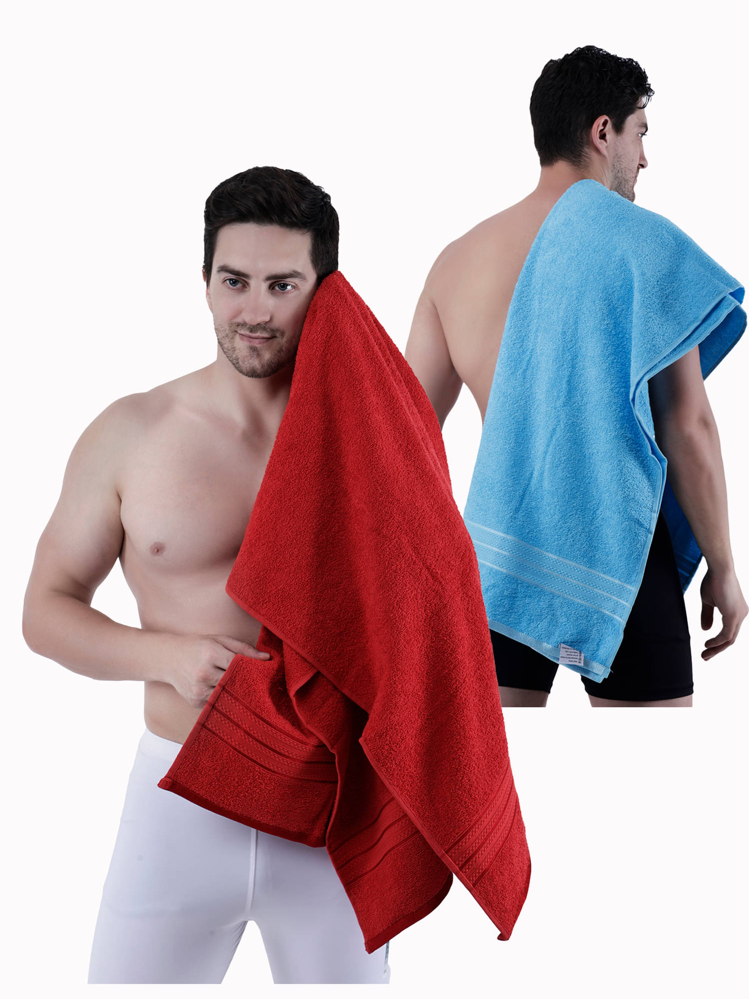     			Dollar Cotton Striped 500 -GSM Bath Towel ( Pack of 2 ) - Multicolor