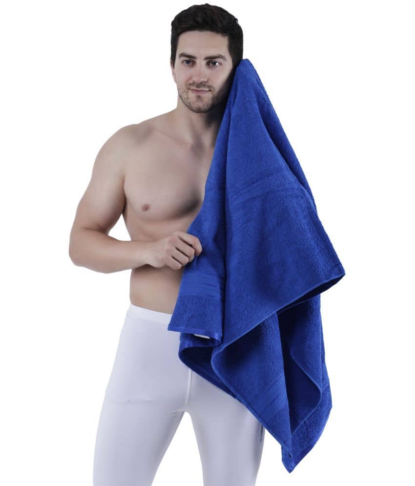 Dollar Cotton Striped 500 -GSM Bath Towel ( Pack of 1 ) - Blue - Towels | Buy online on ZillyBuy