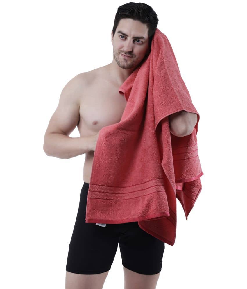 Dollar Cotton Striped 500 -GSM Bath Towel ( Pack of 1 ) - Pink - Towels | Buy online on ZillyBuy
