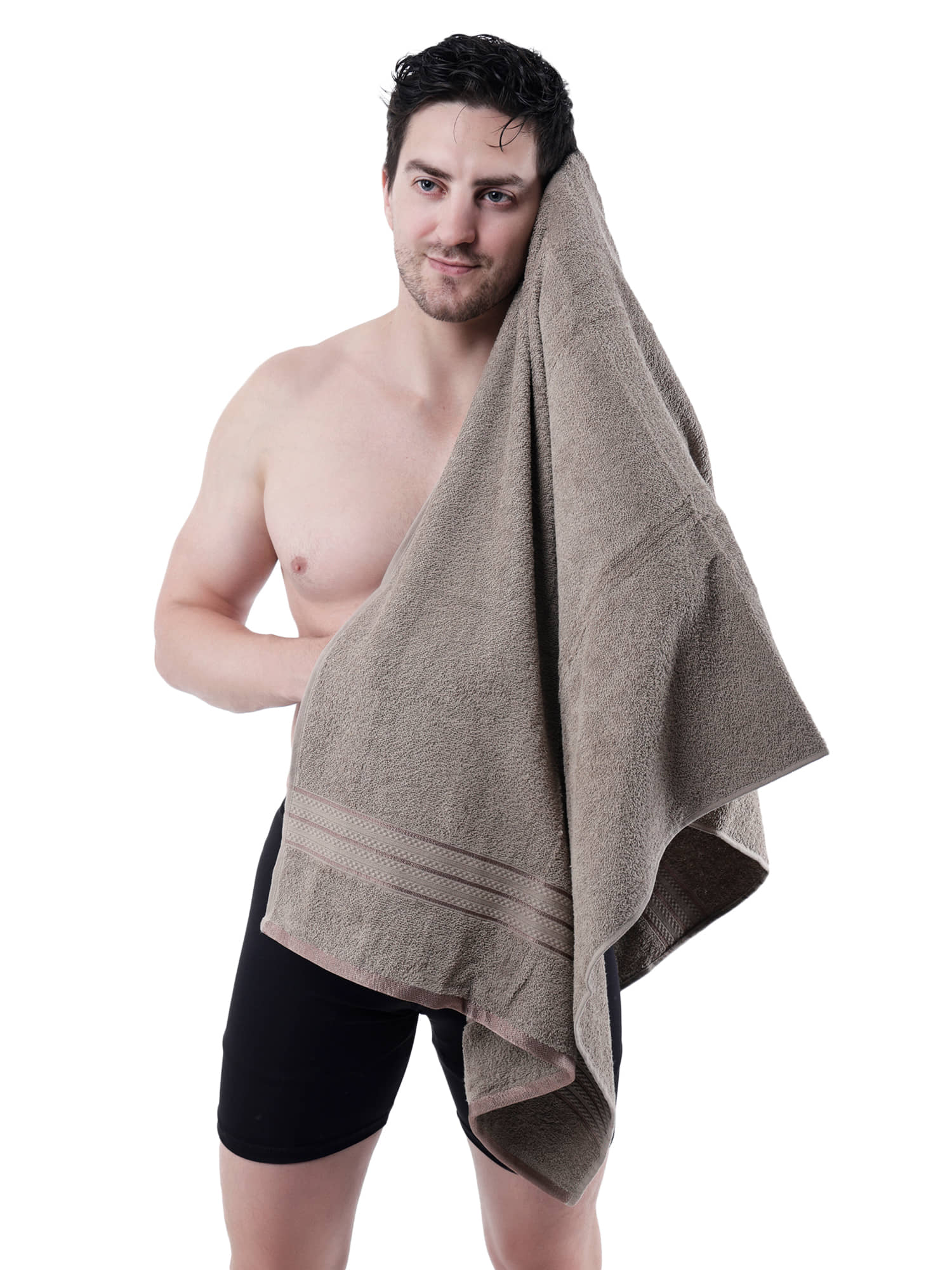 Dollar Cotton Striped 500 -GSM Bath Towel ( Pack of 1 ) - Camel - Towels | Buy online on ZillyBuy