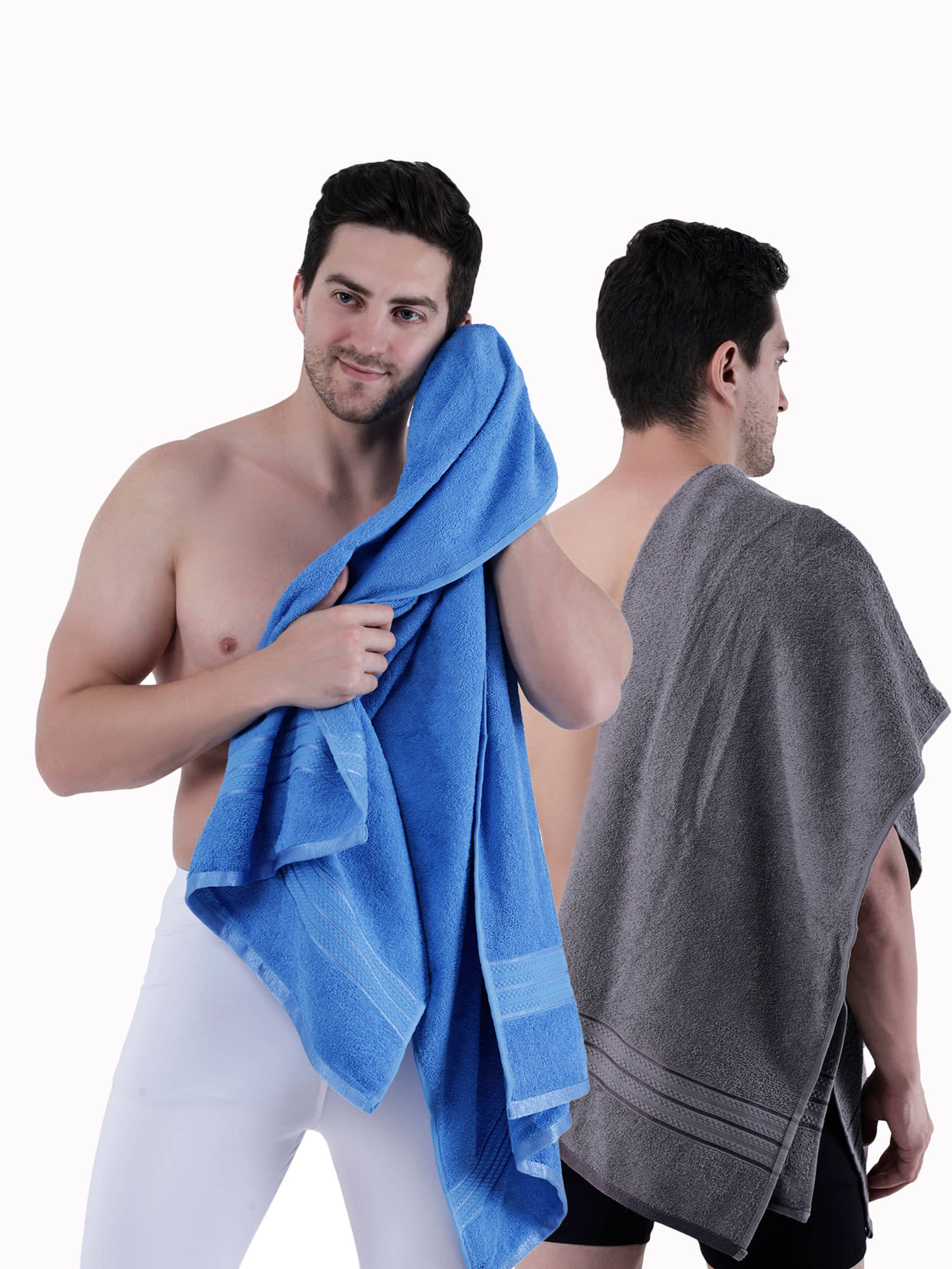 Dollar Cotton Striped 500 -GSM Bath Towel ( Pack of 2 ) - Multicolor - Towels | Buy online on ZillyBuy