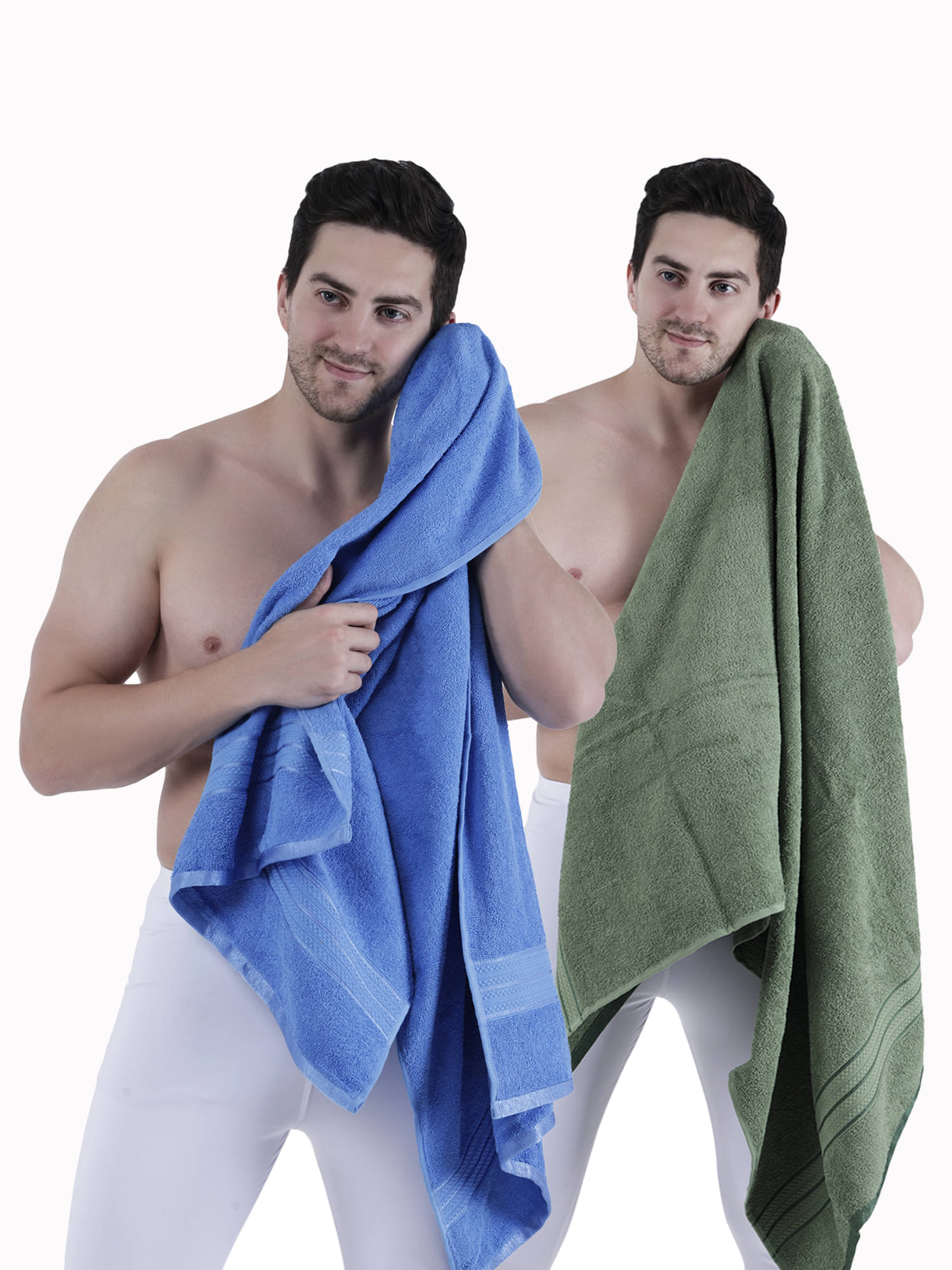     			Dollar Cotton Striped 500 -GSM Bath Towel ( Pack of 2 ) - Multicolor (Assorted)
