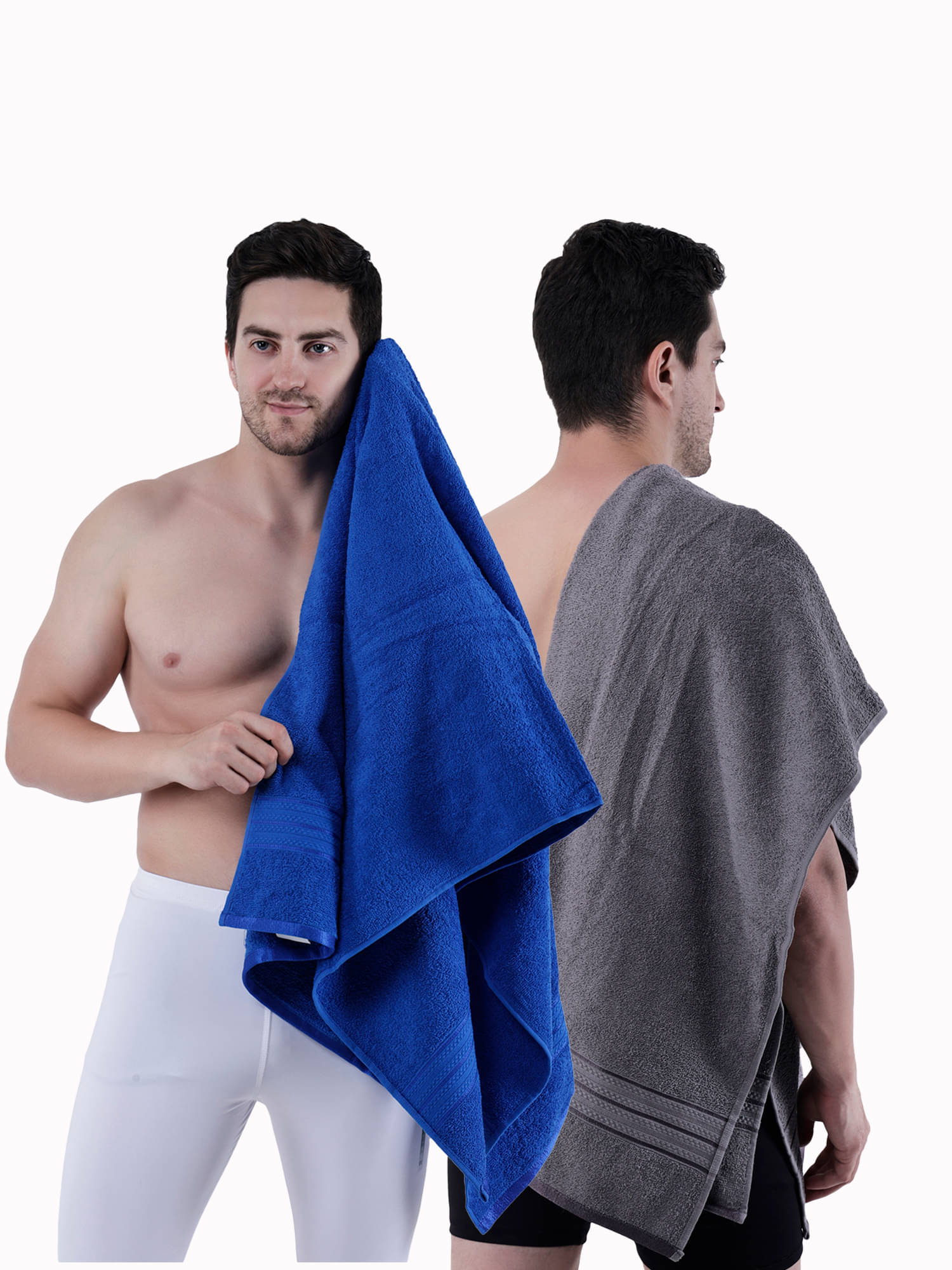     			Dollar Cotton Striped 500 -GSM Bath Towel ( Pack of 2 ) - Multicolor