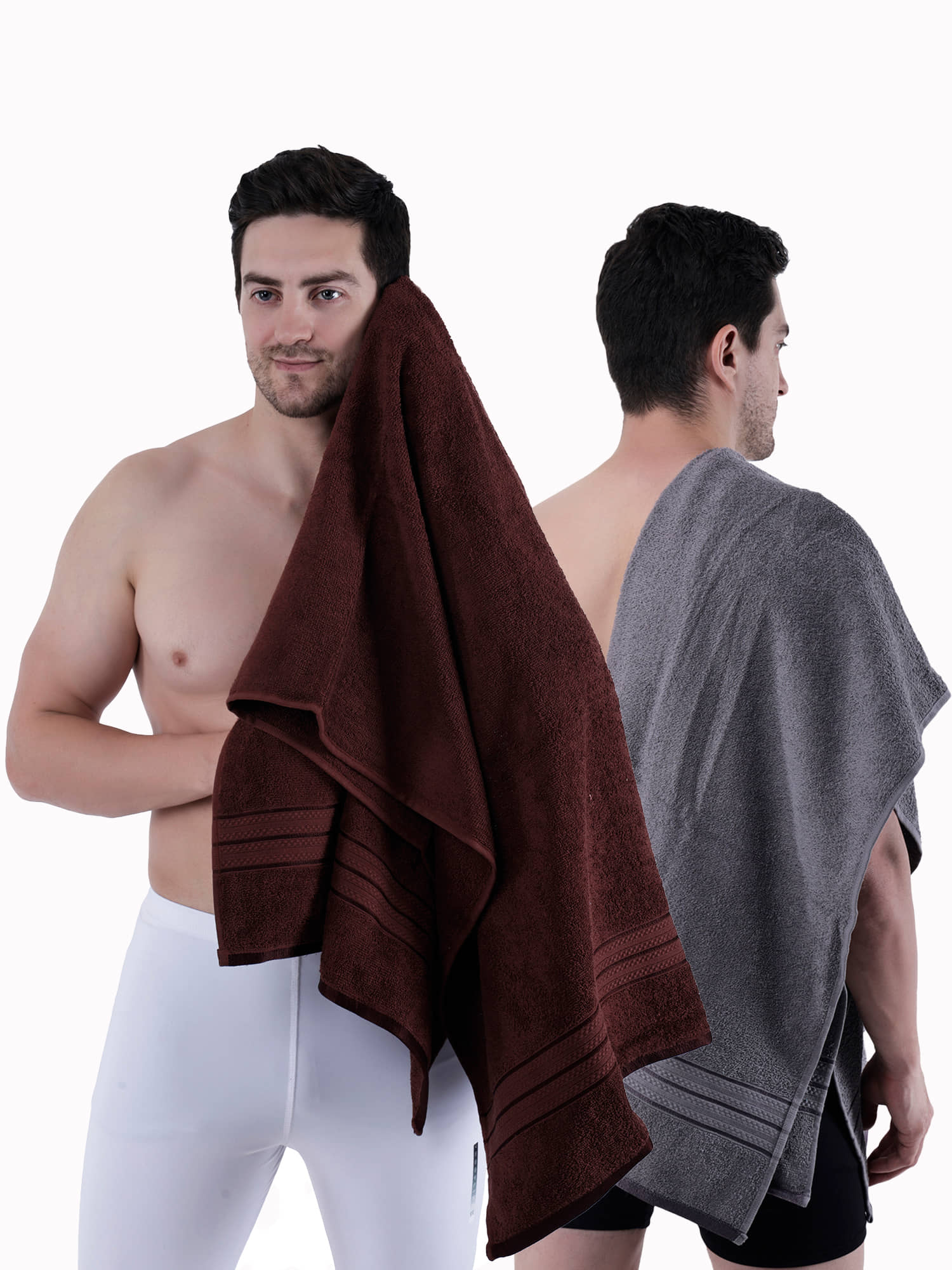Dollar Cotton Striped 500 -GSM Bath Towel ( Pack of 2 ) - Multicolor - Towels | Buy online on ZillyBuy