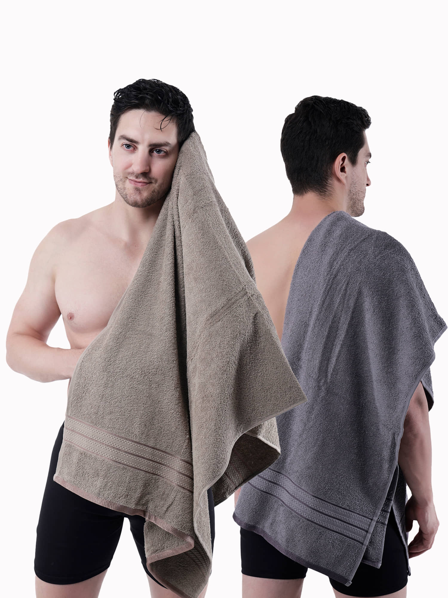 Dollar Cotton Striped 500 -GSM Bath Towel ( Pack of 2 ) - Multicolor - Towels | Buy online on ZillyBuy