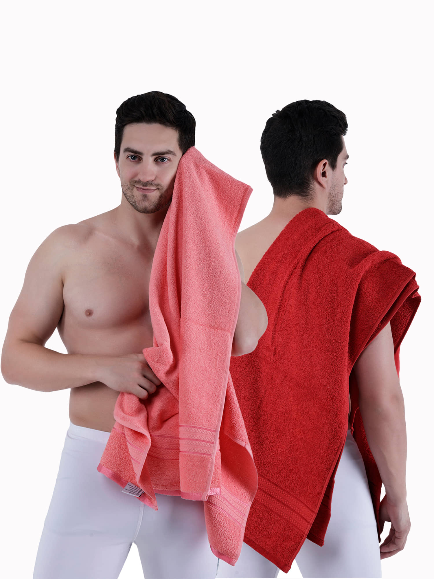 Dollar Cotton Striped 500 -GSM Bath Towel ( Pack of 2 ) - Multicolor - Towels | Buy online on ZillyBuy