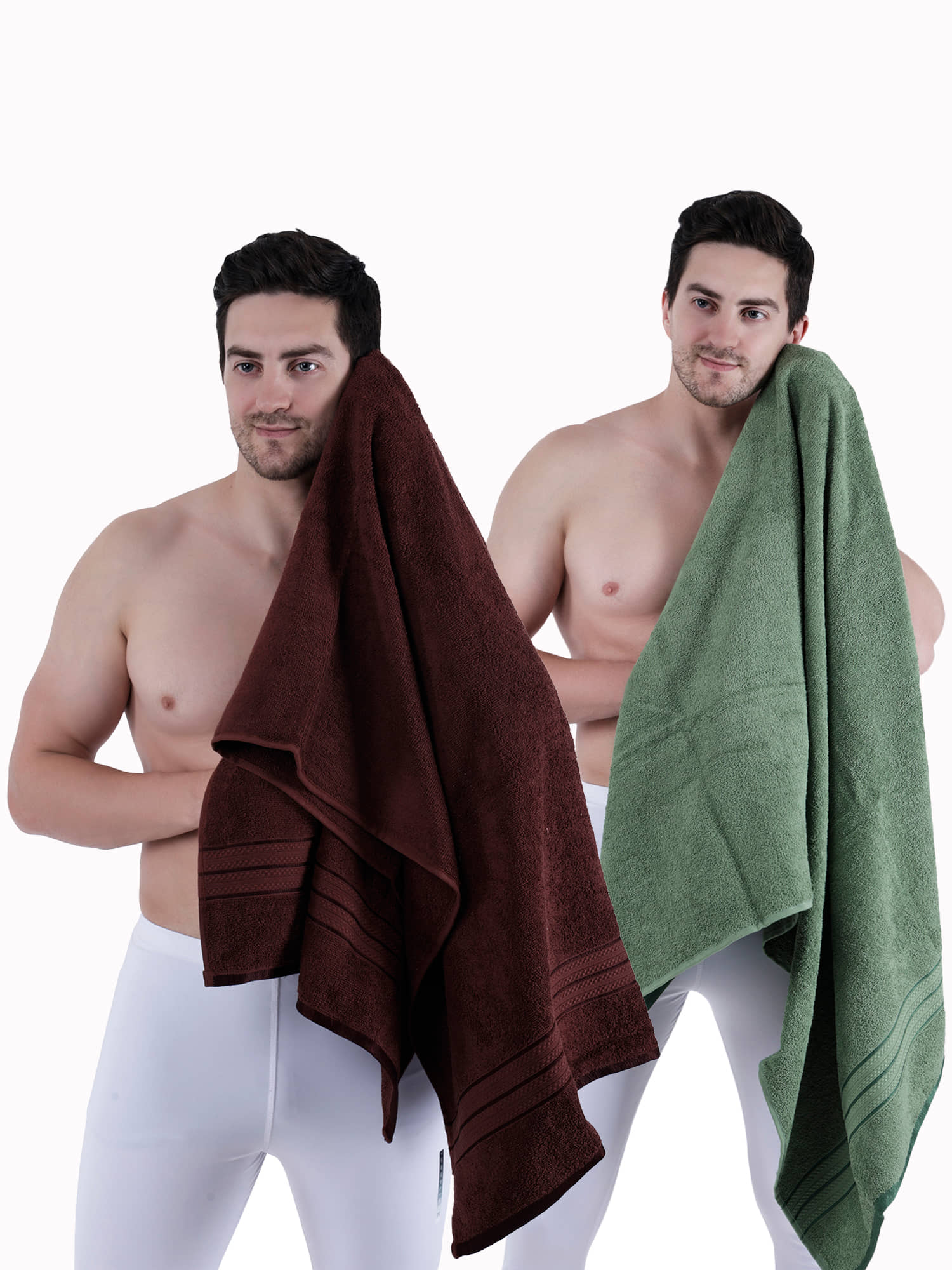 Dollar Cotton Striped 500 -GSM Bath Towel ( Pack of 2 ) - Multicolor - Towels | Buy online on ZillyBuy