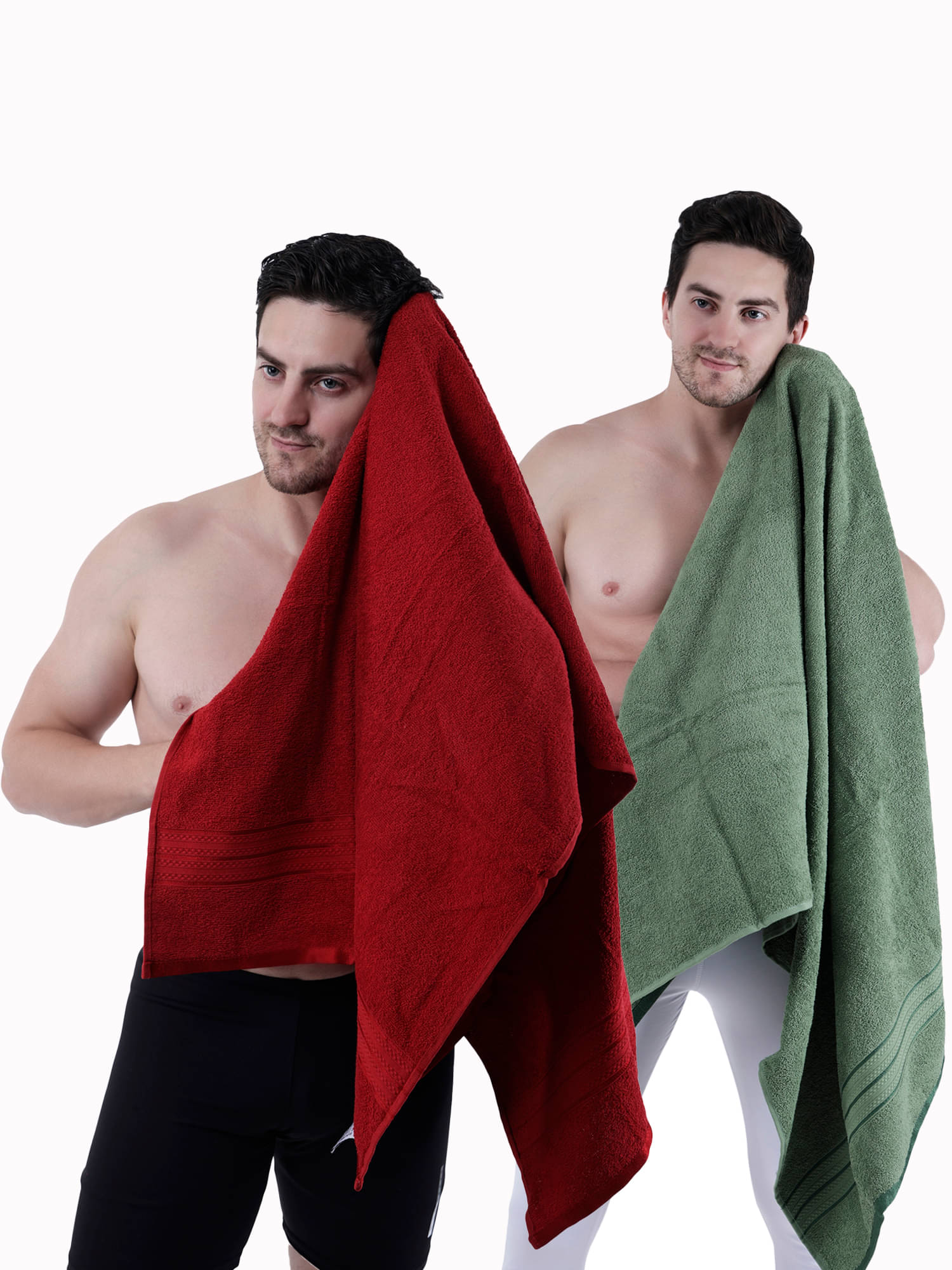     			Dollar Cotton Striped 500 -GSM Bath Towel ( Pack of 2 ) - Multicolor