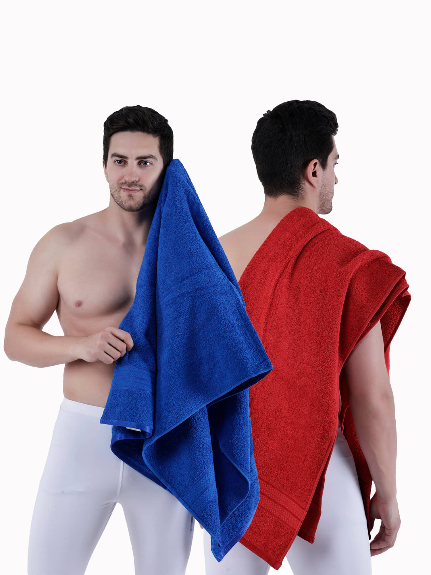 Dollar Cotton Striped 500 -GSM Bath Towel ( Pack of 2 ) - Multicolor - Towels | Buy online on ZillyBuy