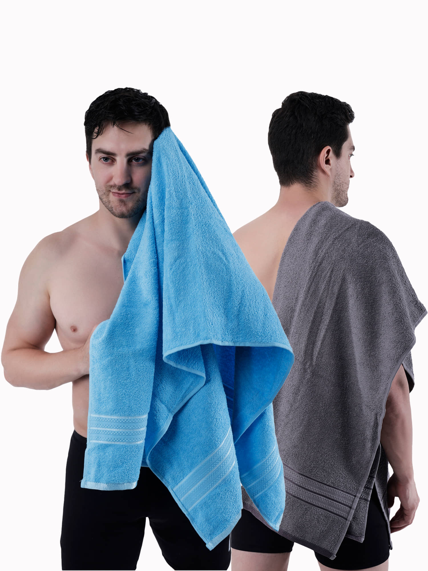 Dollar Cotton Striped 500 -GSM Bath Towel ( Pack of 2 ) - Multicolor - Towels | Buy online on ZillyBuy