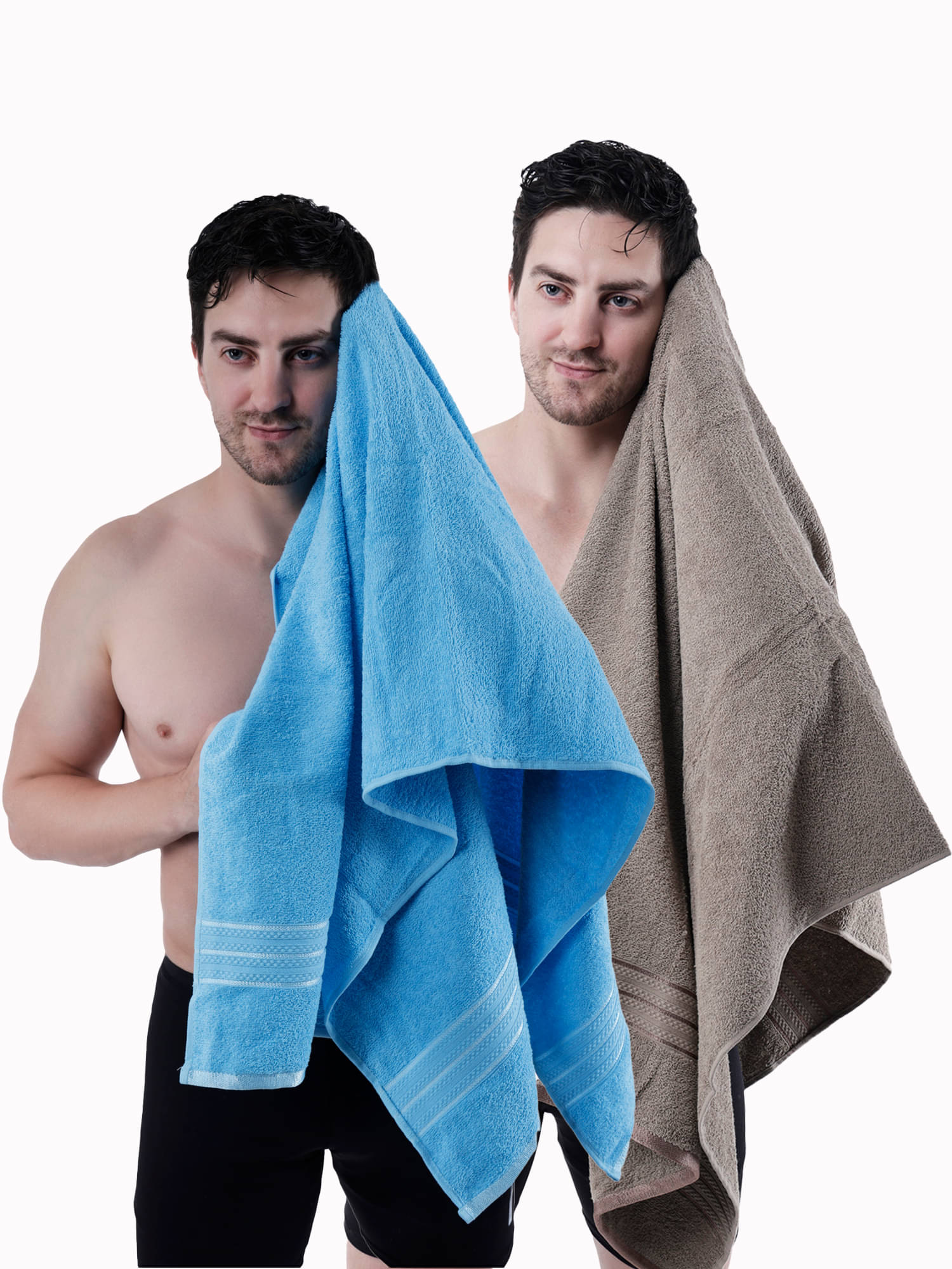     			Dollar Cotton Striped 500 -GSM Bath Towel ( Pack of 2 ) - Multicolor
