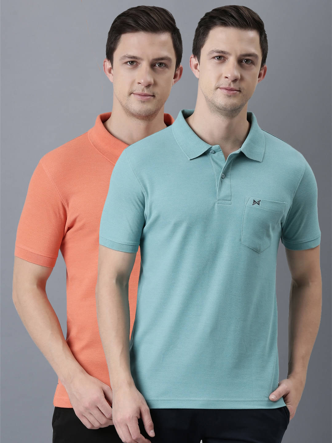 Force NXT Pack of 2 Cotton Regular Fit Solid Half Sleeves Men's Polo T Shirt ( Multicolor ) Force NXT Pack of 2 Cotton Regular Fit Solid Half Sleeves Men's Polo T Shirt ( Multicolor )