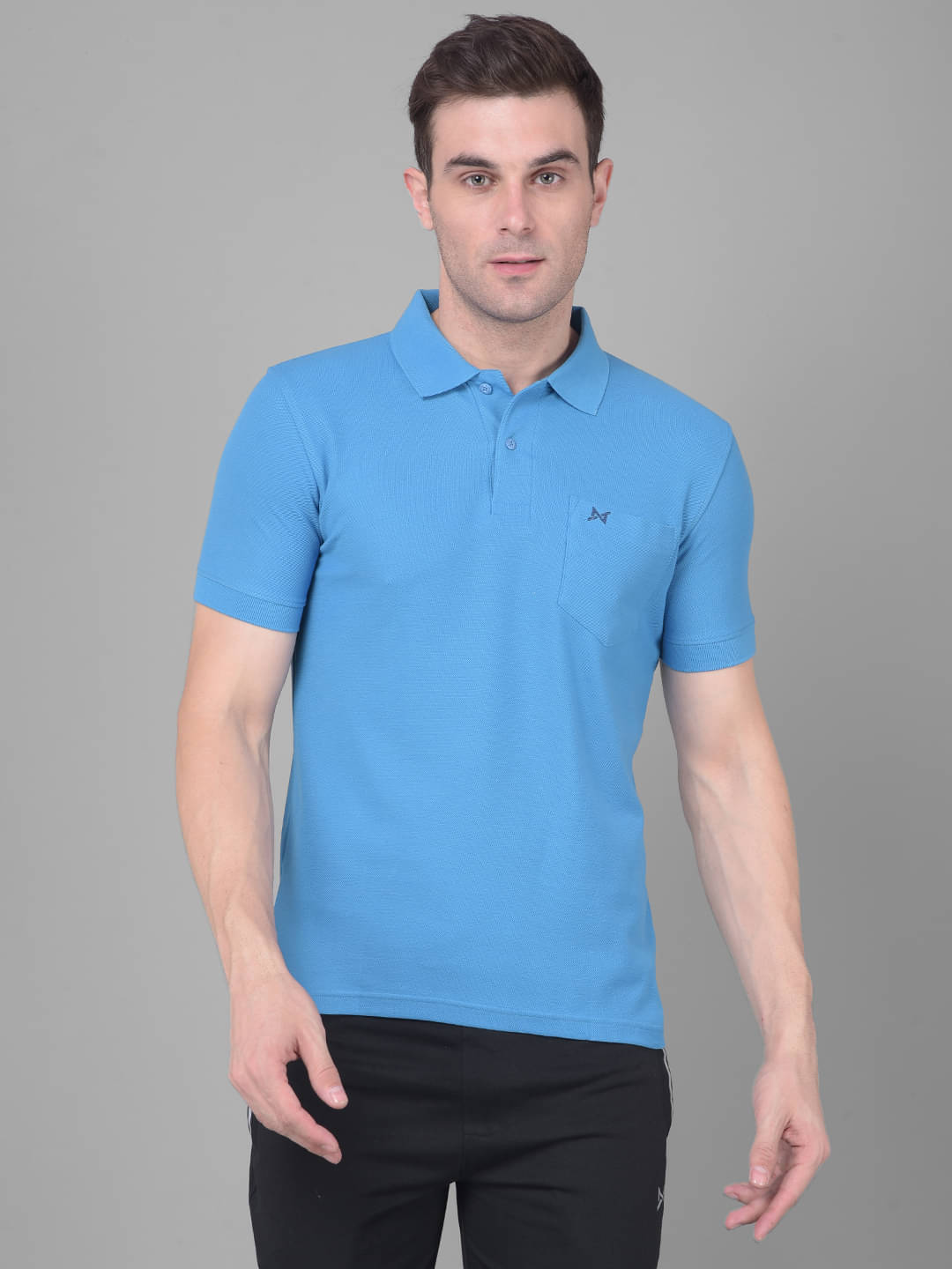 Force NXT Pack of 1 Cotton Regular Fit Solid Half Sleeves Men's Polo T Shirt ( Blue ) Force NXT Pack of 1 Cotton Regular Fit Solid Half Sleeves Men's Polo T Shirt ( Blue )