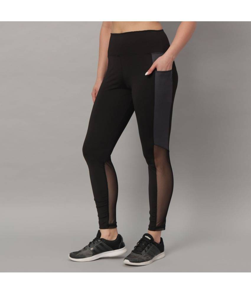     			Glito Grey Cotton Blend Color Blocking Tights - Single