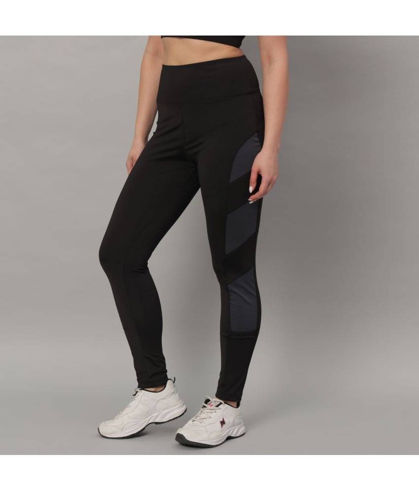     			Glito Grey Poly Spandex Color Blocking Tights - Single