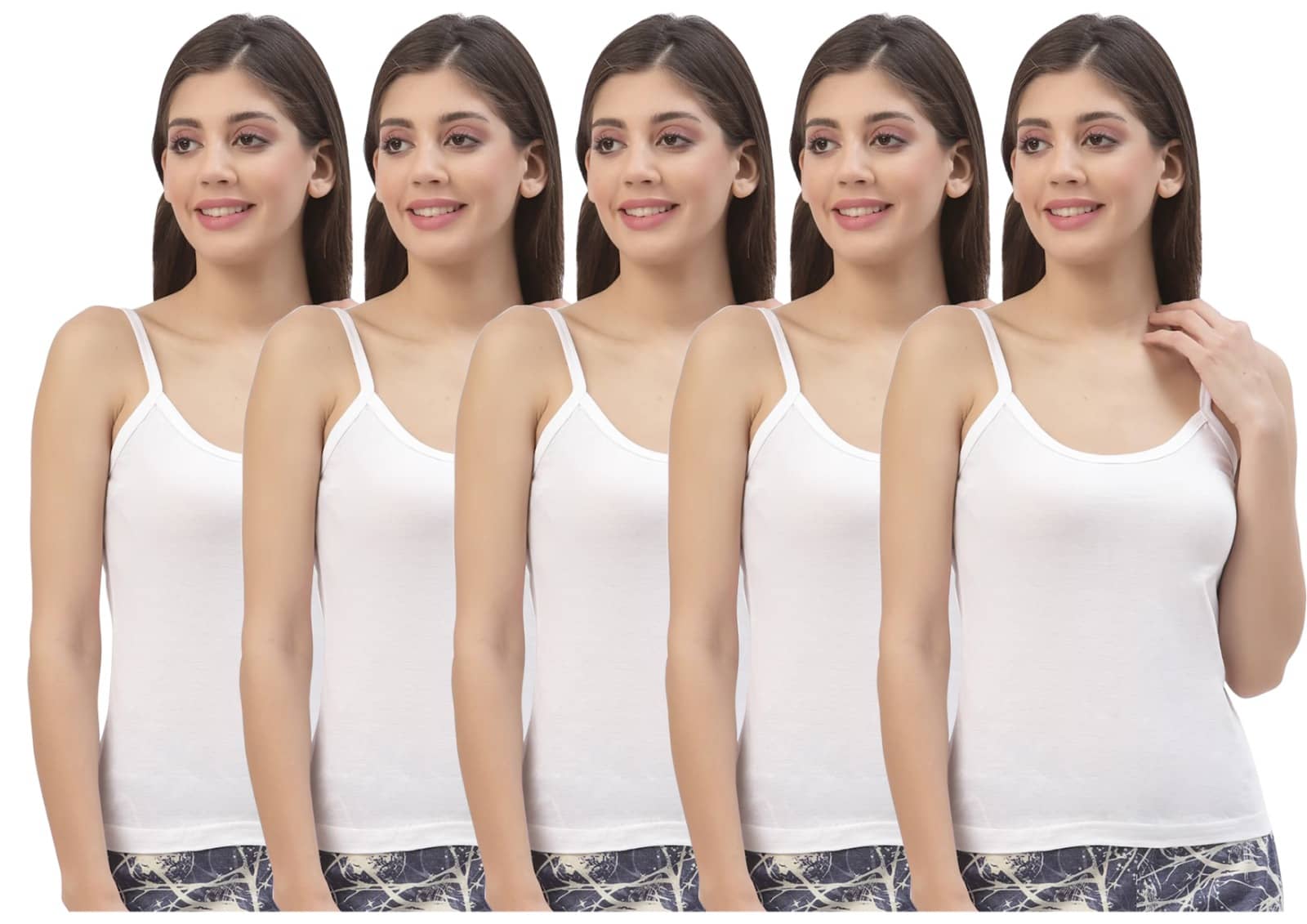 HAP Cotton Camisoles - White Pack of 5