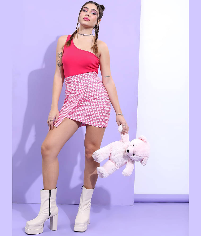 Ketch Pink Polyester Women's Wrap Skirt ( Pack of 1 )