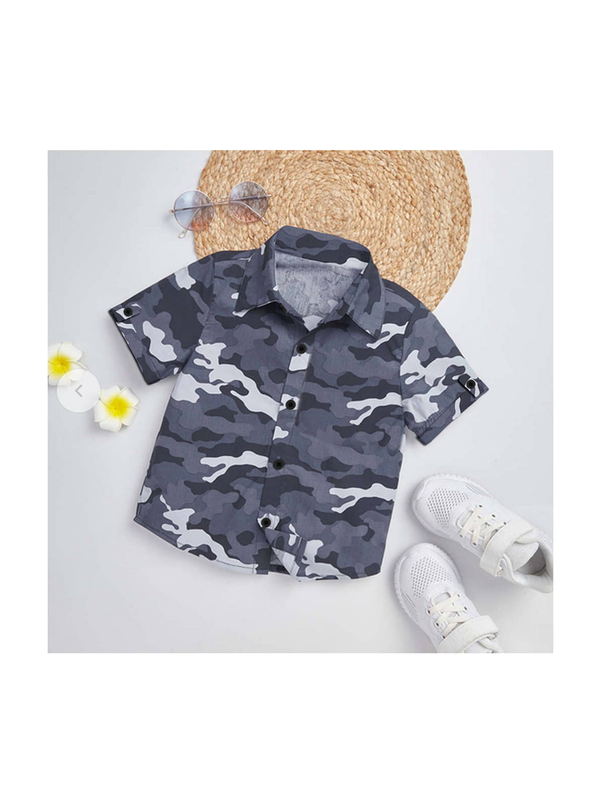     			DEMON NEROPI Pack of 1 Boys Cotton Blend Shirt ( Gray )