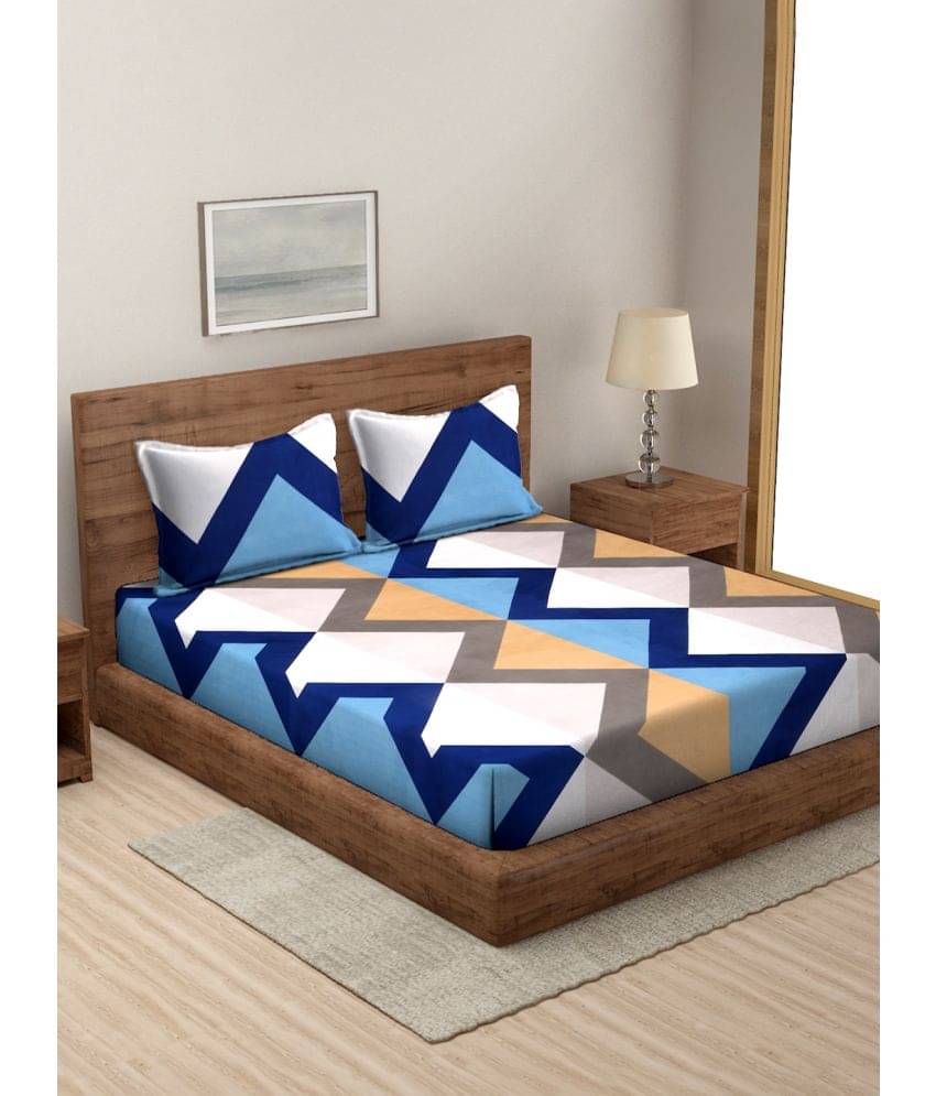 Modefe Microfiber 1 Double Queen Bedsheet with 2 Pillow Covers ( Blue ) Modefe Microfiber 1 Double Queen Bedsheet with 2 Pillow Covers ( Blue )