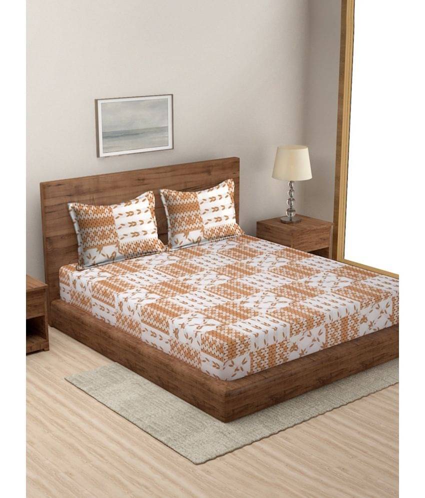 Modefe Microfiber 1 Double Queen Bedsheet with 2 Pillow Covers ( Orange ) Modefe Microfiber 1 Double Queen Bedsheet with 2 Pillow Covers ( Orange )