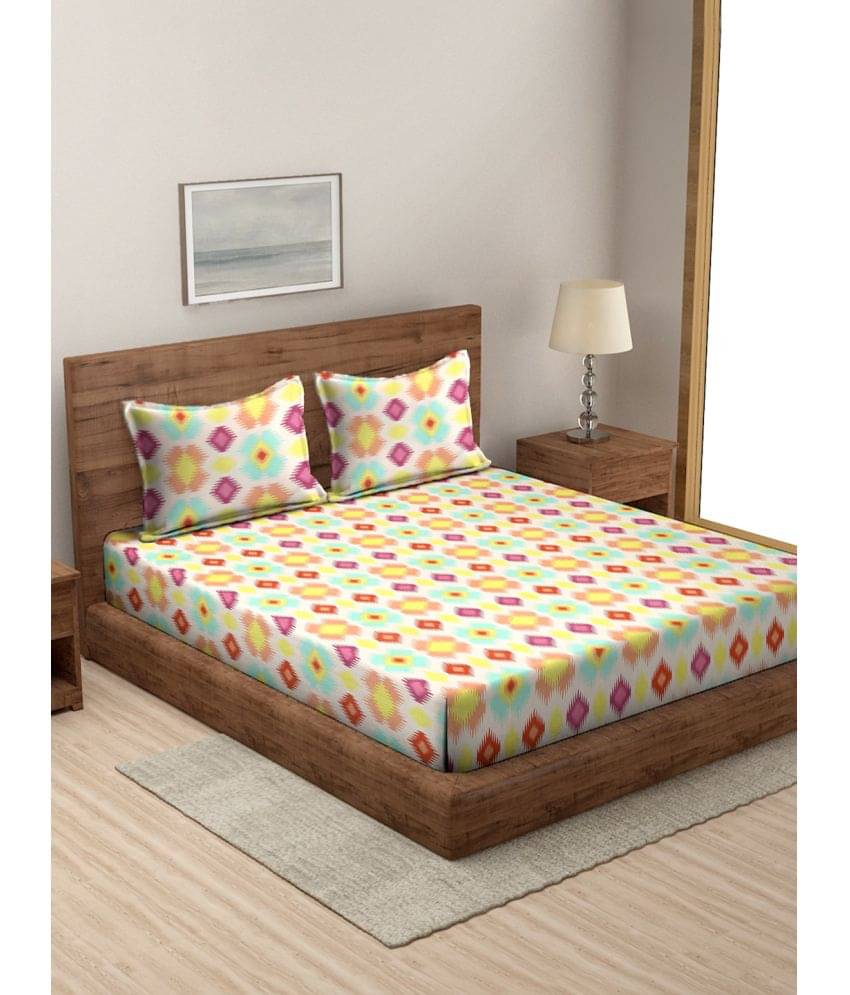Modefe Microfiber 1 Double Queen Bedsheet with 2 Pillow Covers ( Multicolor ) Modefe Microfiber 1 Double Queen Bedsheet with 2 Pillow Covers ( Multicolor )