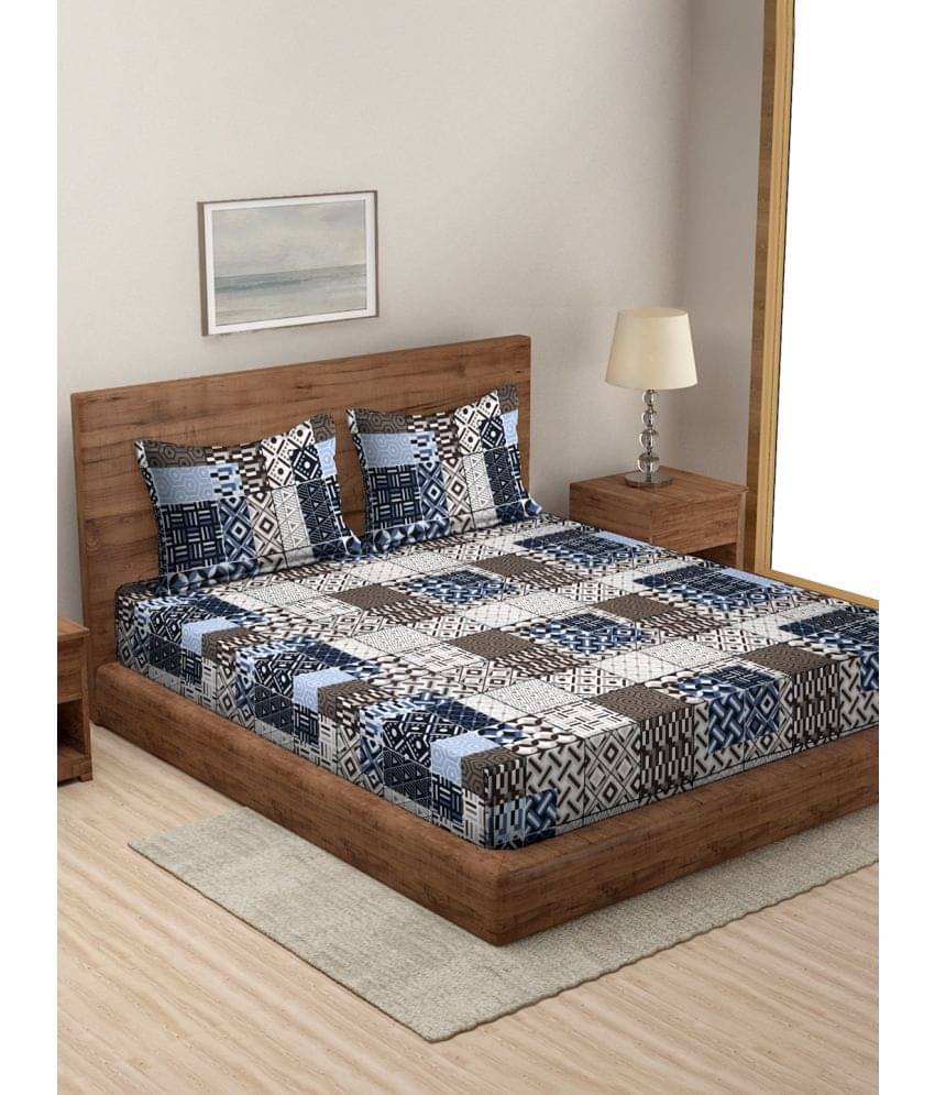 Modefe Microfiber 1 Double Queen Bedsheet with 2 Pillow Covers ( Blue ) Modefe Microfiber 1 Double Queen Bedsheet with 2 Pillow Covers ( Blue )