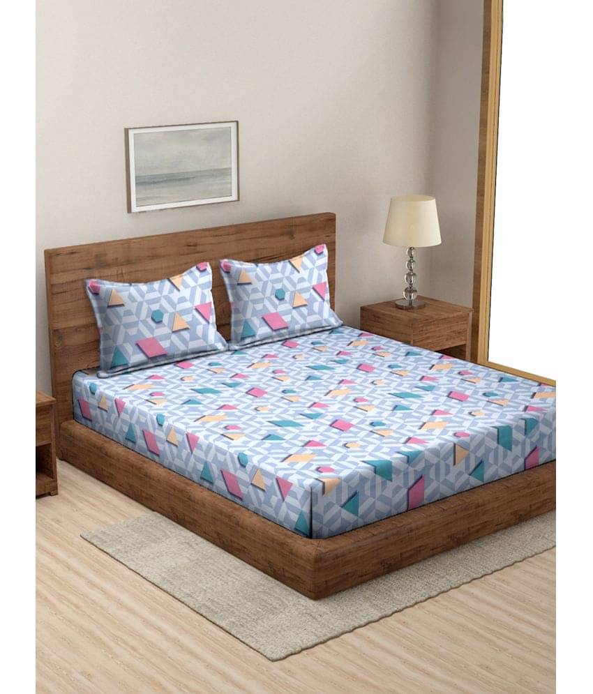 Modefe Microfiber 1 Double Queen Bedsheet with 2 Pillow Covers ( Blue ) Modefe Microfiber 1 Double Queen Bedsheet with 2 Pillow Covers ( Blue )
