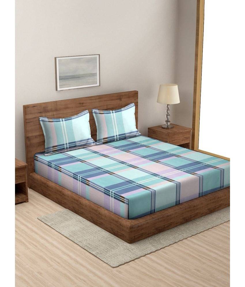 Modefe Microfiber 1 Double Queen Bedsheet with 2 Pillow Covers ( Blue ) Modefe Microfiber 1 Double Queen Bedsheet with 2 Pillow Covers ( Blue )