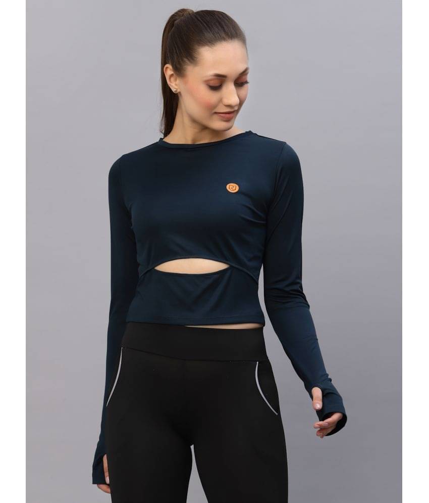     			Rigo Women's Polyester Crop Top ( Blue )