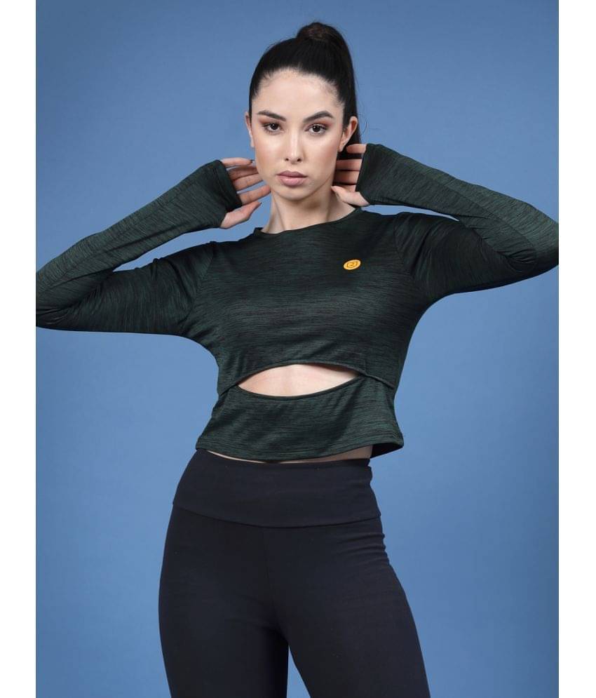 Rigo Women's Polyester Crop Top ( Green ) Rigo Women's Polyester Crop Top ( Green )