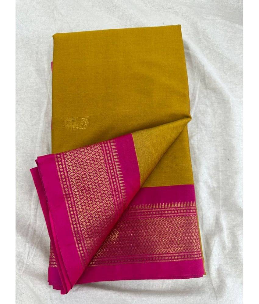     			Apnisha Cotton Silk Embellished Saree With Unstitched Blouse Piece ( Mustard )