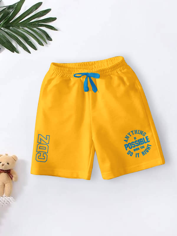 CODEZ Pack of 1 Cotton Blend Shorts For Boys ( Mustard ) - Shorts | Buy online on ZillyBuy