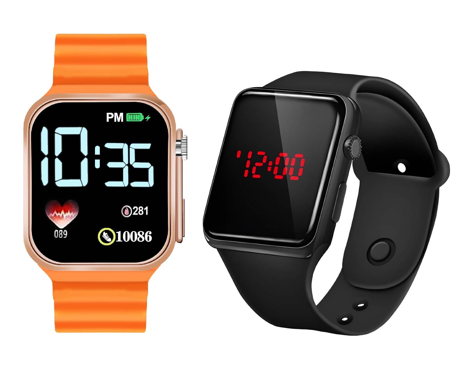 DECLASSE Orange Rubber Digital Men's Watch
