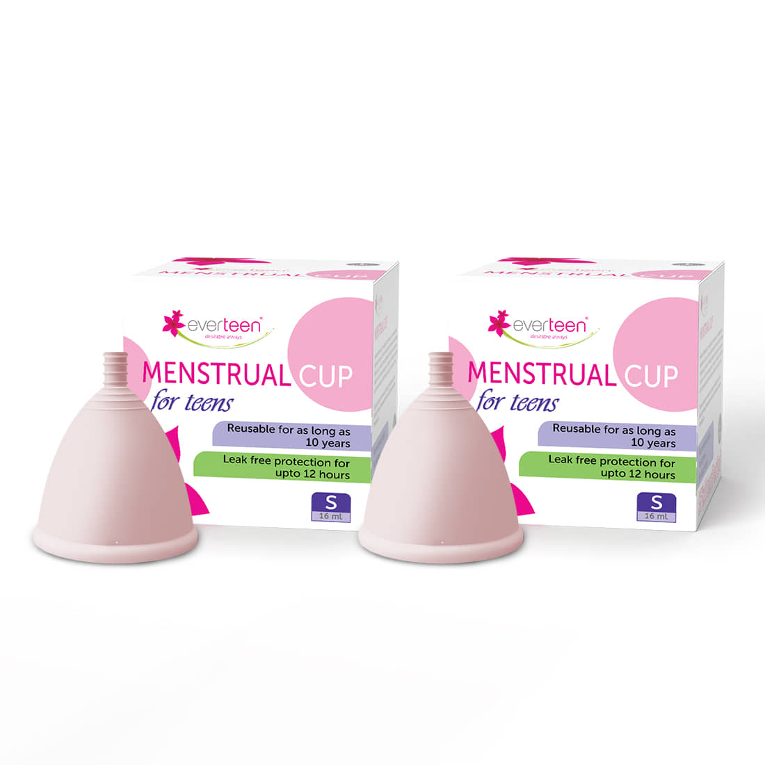 Everteen Silicone Reusable Menstrual Cup Extra Small ( Pack of 2 )