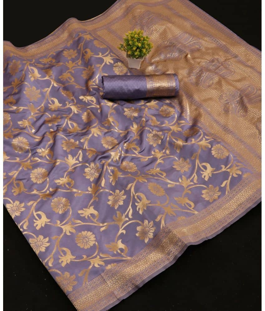 Gazal Fashions Banarasi Silk Embellished Saree With Unstitched Blouse Piece ( Red ) - Sarees | Buy online on ZillyBuy