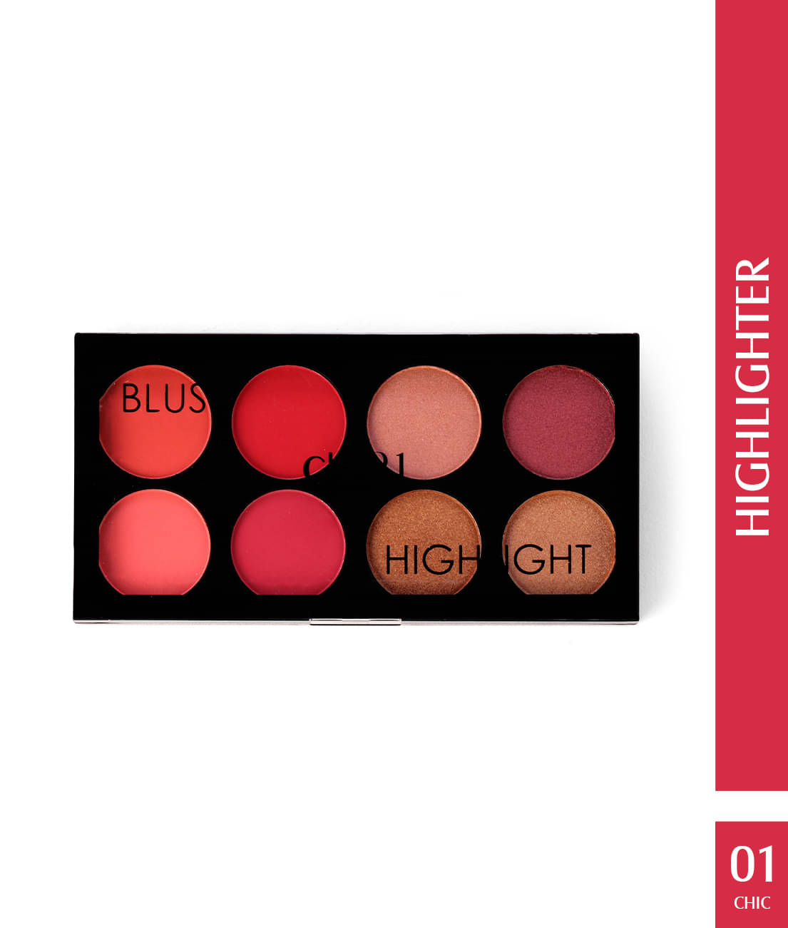     			Glam21 Blush Highlighter Palette Silky pigments for long lasting Shimmer look 24gm Chic-01