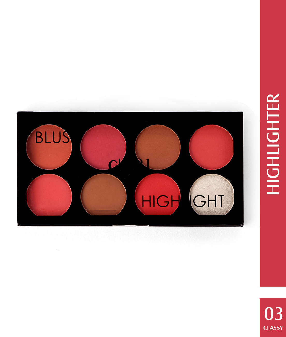     			Glam21 Blush Highlighter Palette Silky pigments for long lasting Shimmer look 24gm Classy-03